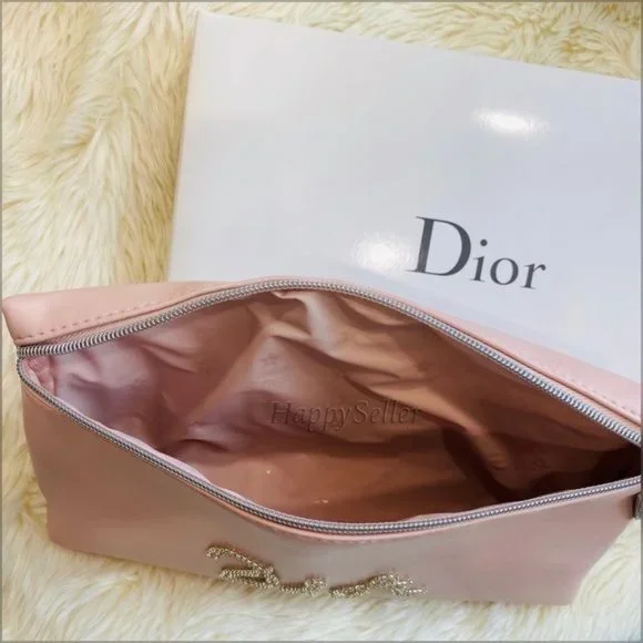 Dior Pouch Cosmetics Organizer Makeup Bag Pink Dopp Kit Clutch Designer GWP NEW
